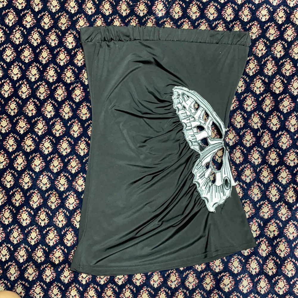 LAST CHANCE Fun body central strapless cut out butterfly top - donated 2/28